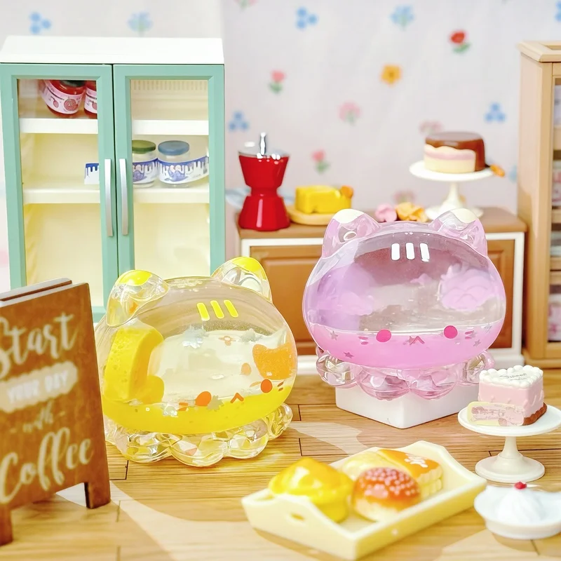 

6cm Kawaii Octopus Cat Jelly Blind Box Toy Cute Liquid Flowing Figurine Pvc Collectible Toy Glitter Desktop Decoration Gift