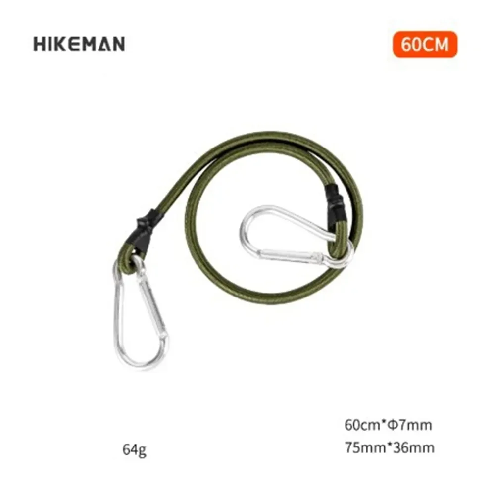 30/60/90 ซม.กลางแจ้ง Heavy Duty Bungee สายไฟสีเขียว 7 มม.บรรจุ Clothesline กระเป๋าเดินทางบรรจุเชือก