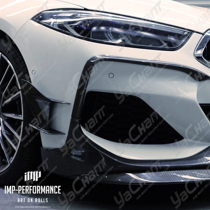 CF Carbon Fiber Front Bumper Canards Fit For 2018-2022 BMW 8 SERIES G14 Convertible G15 Coupe G16 4DR-Gran Coupe M-Sport iMP P