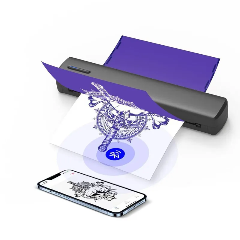 Mini Bluetooth A4 Tattoo Transfer Stencil Printer Tattoo Transfer Thermal Copier Machine Compatible with Smartphone & PC