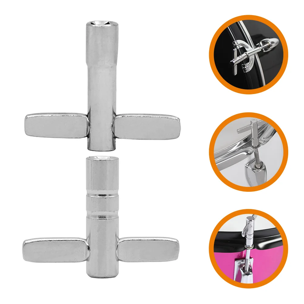 

2pcs Key Iron Material Ergonomic T-Handle Tool Portable Wrench Accurate Adjustment Tuning Accessories Metal Drum Keys Universal