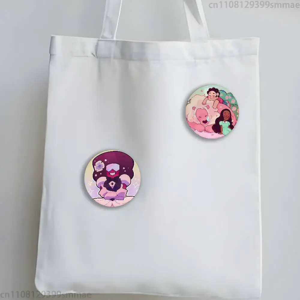 S-Steven Universe Cartoon Badge Stage Brooches on Backpack Clothes Handmade Round Enamel Pins for Jewelry Gift Bag Accessory