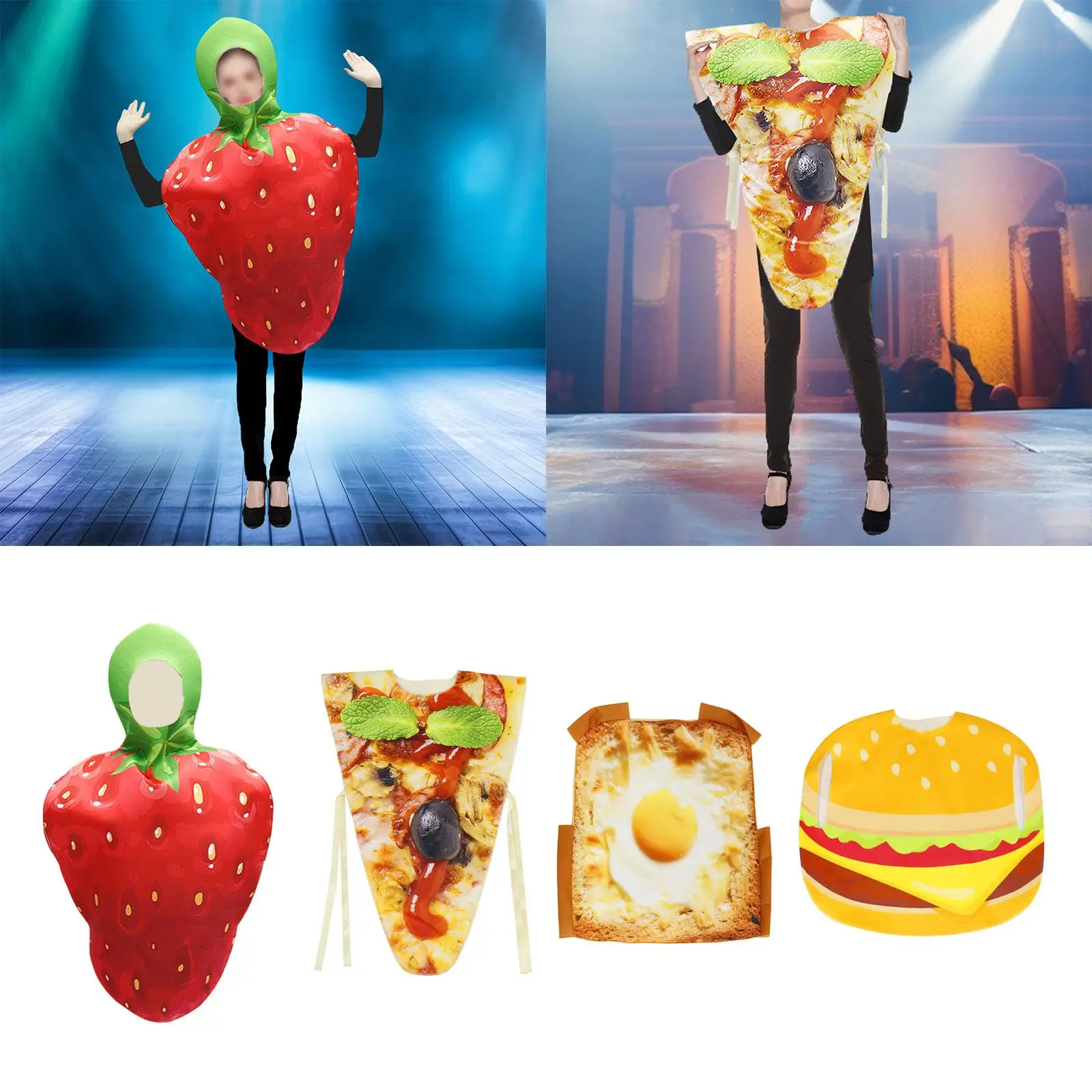 Food Cosplay Costume Decorative Novelty Reusable Dressing up Outfit for Role Playing Themed Party Stage Performance Show Adult