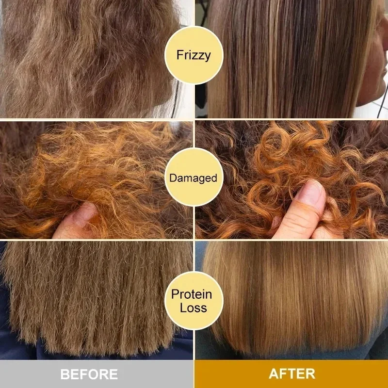 Máscara mágica do cabelo da queratina, 5 segundos, reparação rápida, danificados, cabelos crespos, macio liso, brilhante, alisamento permanente, cuidado do cabelo