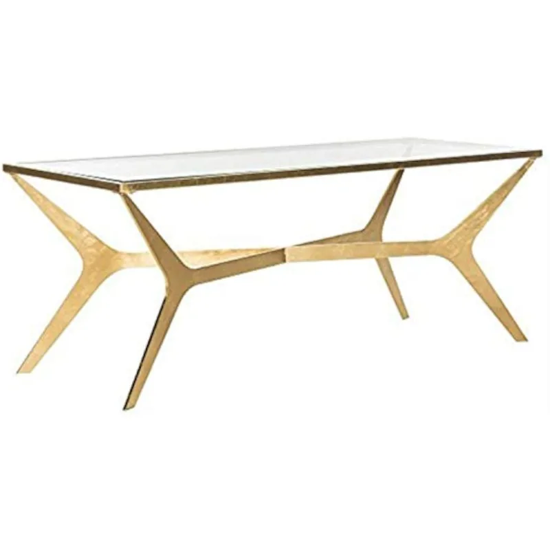 Crafted Iron Coffee Table, Adicionar um olhar fresco para qualquer quarto, acabamento dourado