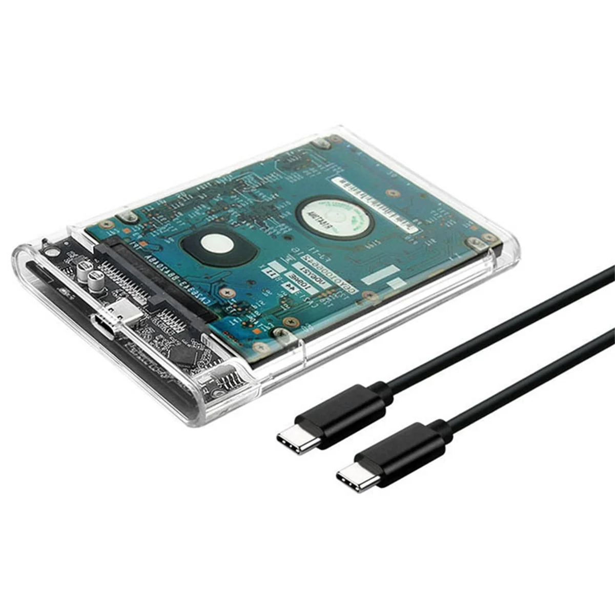 ABAN 2.5 Inch HDD SSD Case SATA to USB 3.1 Type C 4TB Transparent External Hard Drive Housing Compatible UASP SATA III Laptop