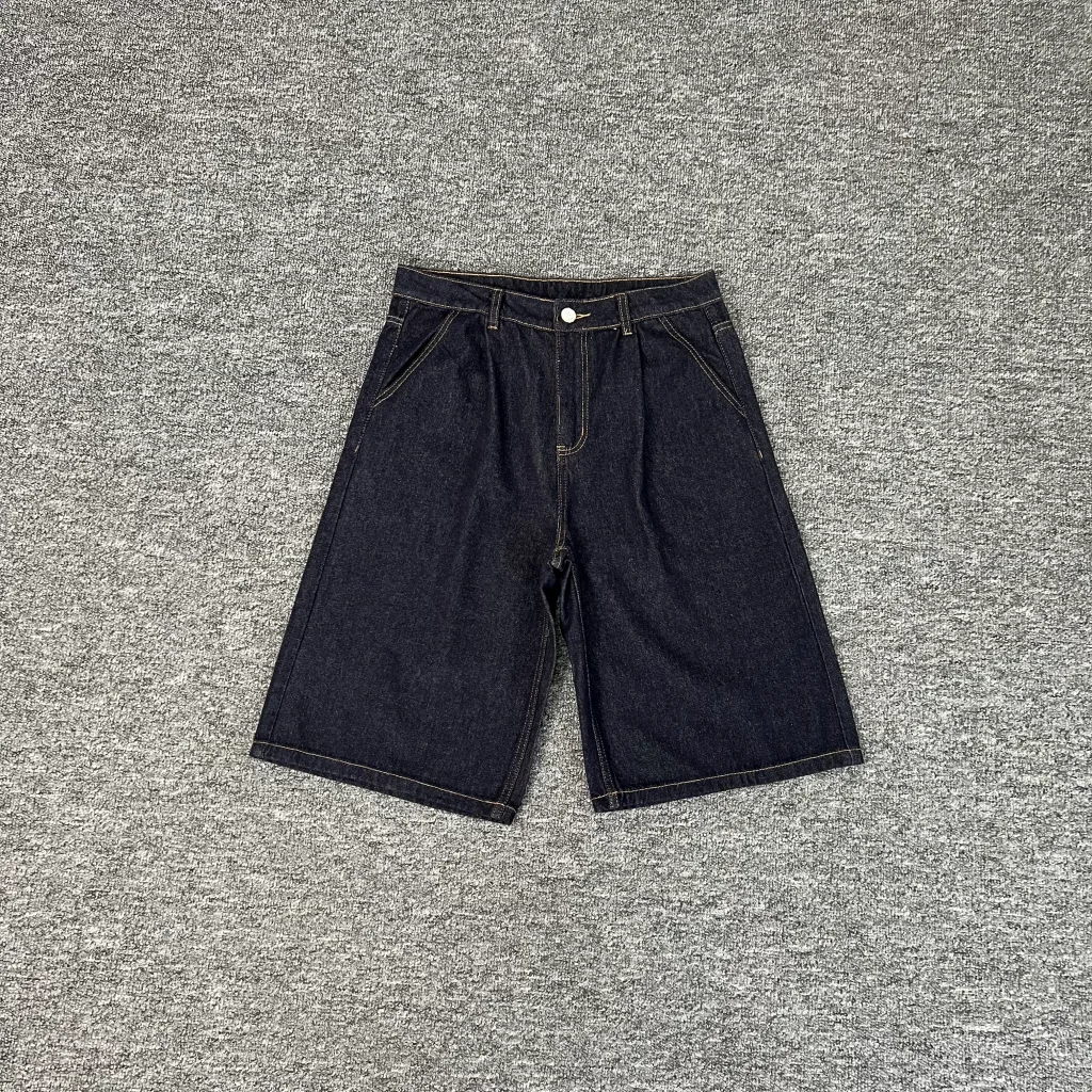 Derchutze gjorts синие обновленные посадки с вышивкой, короткие джинсовые джинсы для мужчин и женщин, мешковатые широкие брюки, шорты