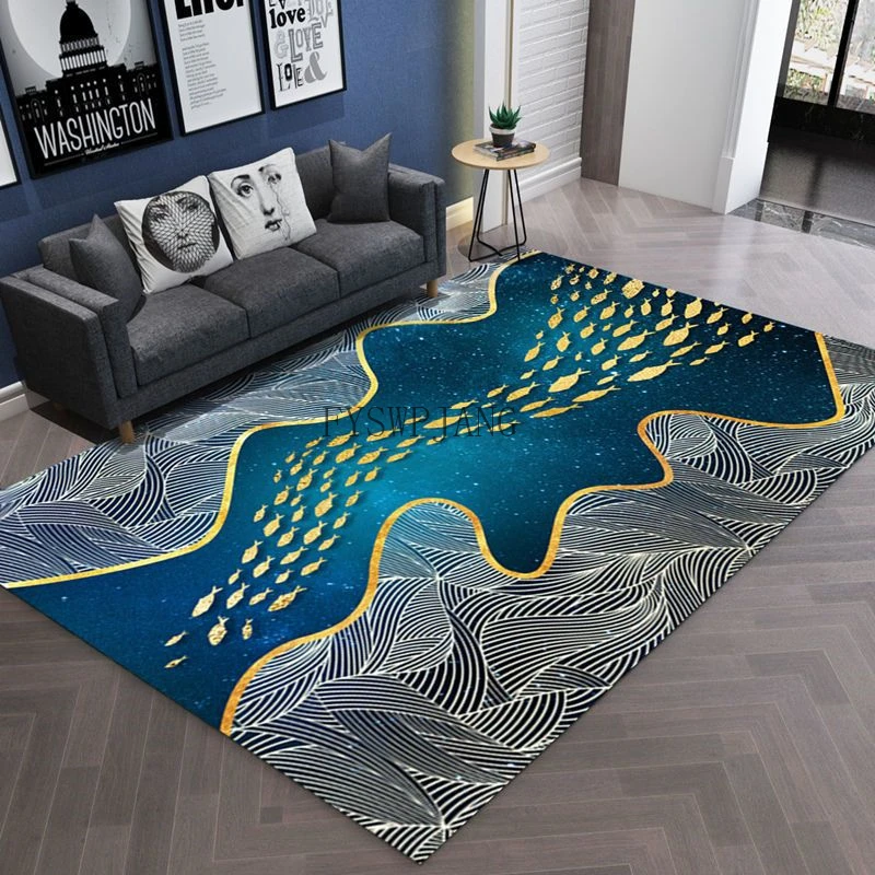 Ins Chinese Retro Carpets for Living Room Home Decor Rugs for Bedroom Bedside Lounge Large Area Rug Non-slip Floor Mat Washable