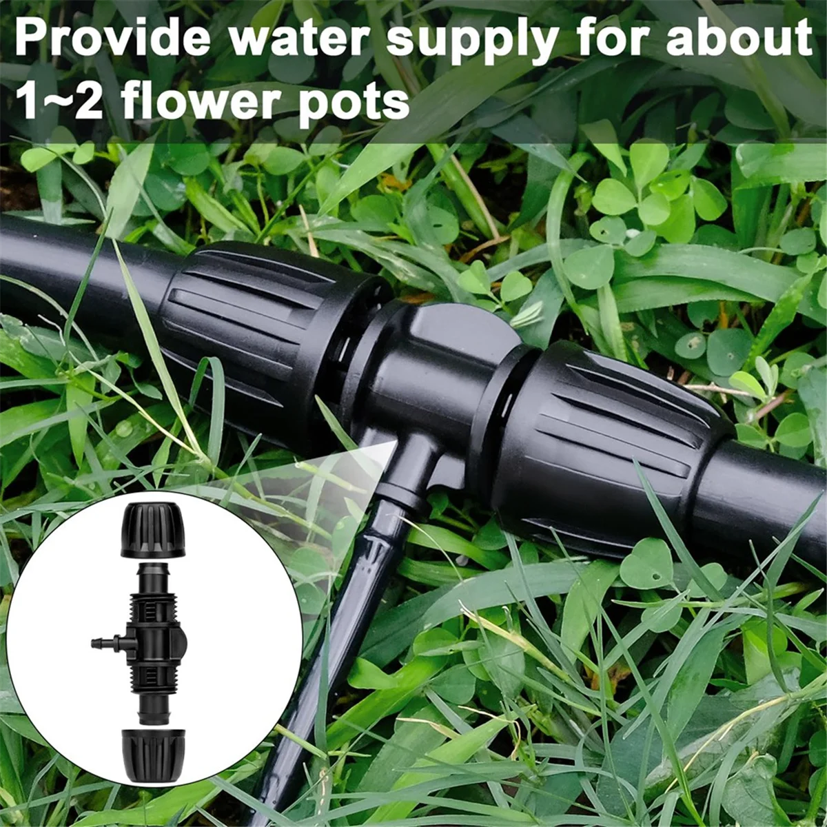 

1/2 to 1/4 Drip Irrigation Fittings,25Pack Barbed Tee 1/2Inch Drip Irrigation Tubing to 1/4Inch Irrigation Tube Fitting HOT