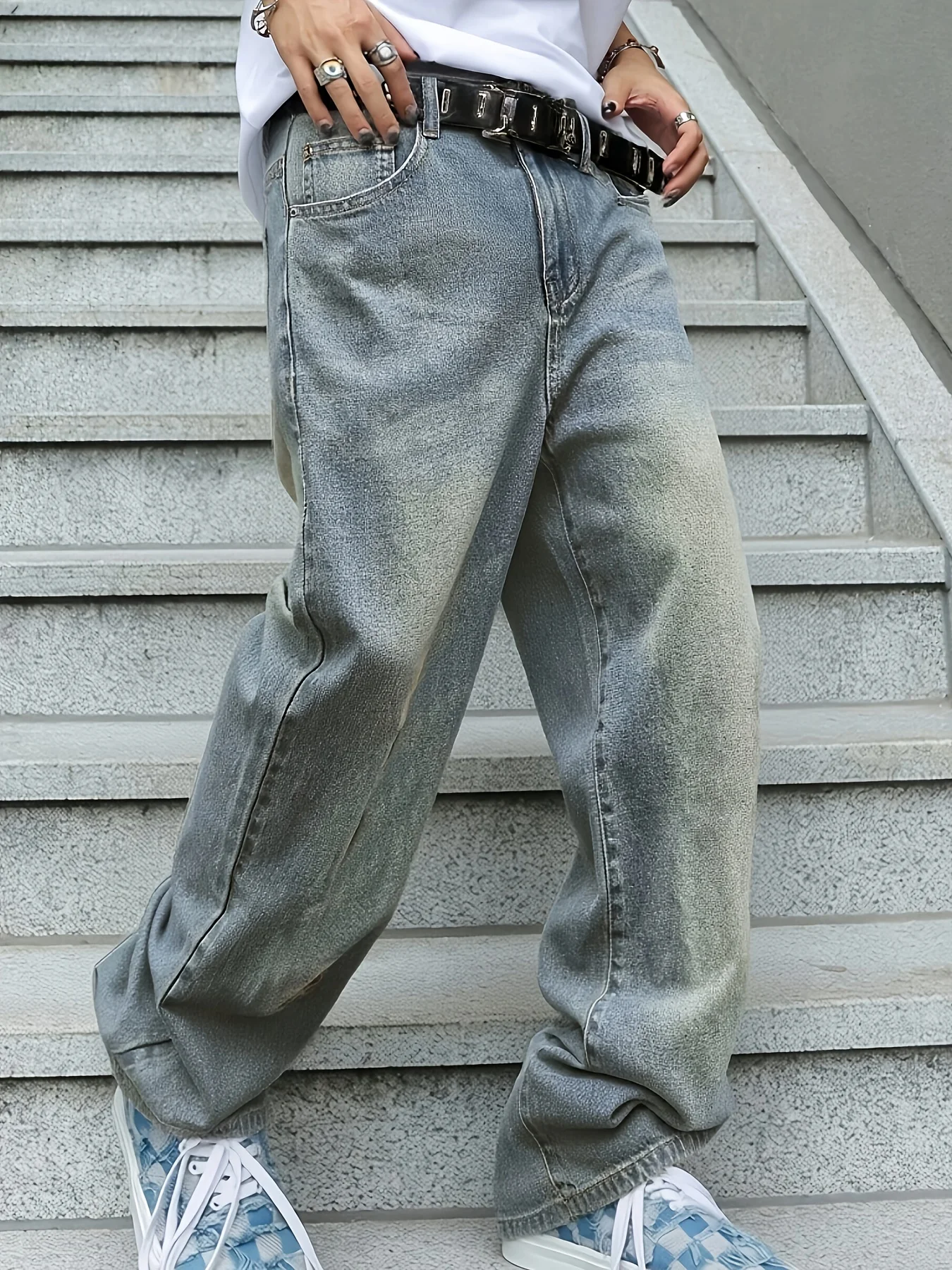

Men's Retro Denim Loose Fit Casual Wear Suitable for Daily Wear Vintage Loose Jeans