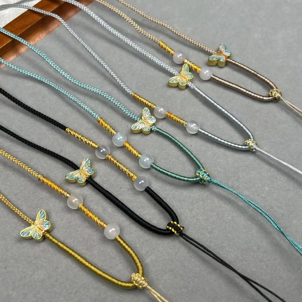 Handmade High-End Wax Leather Rope Adjustable Jade Agate DIY Jewelry Accessories Pendant Rope Necklace Rope