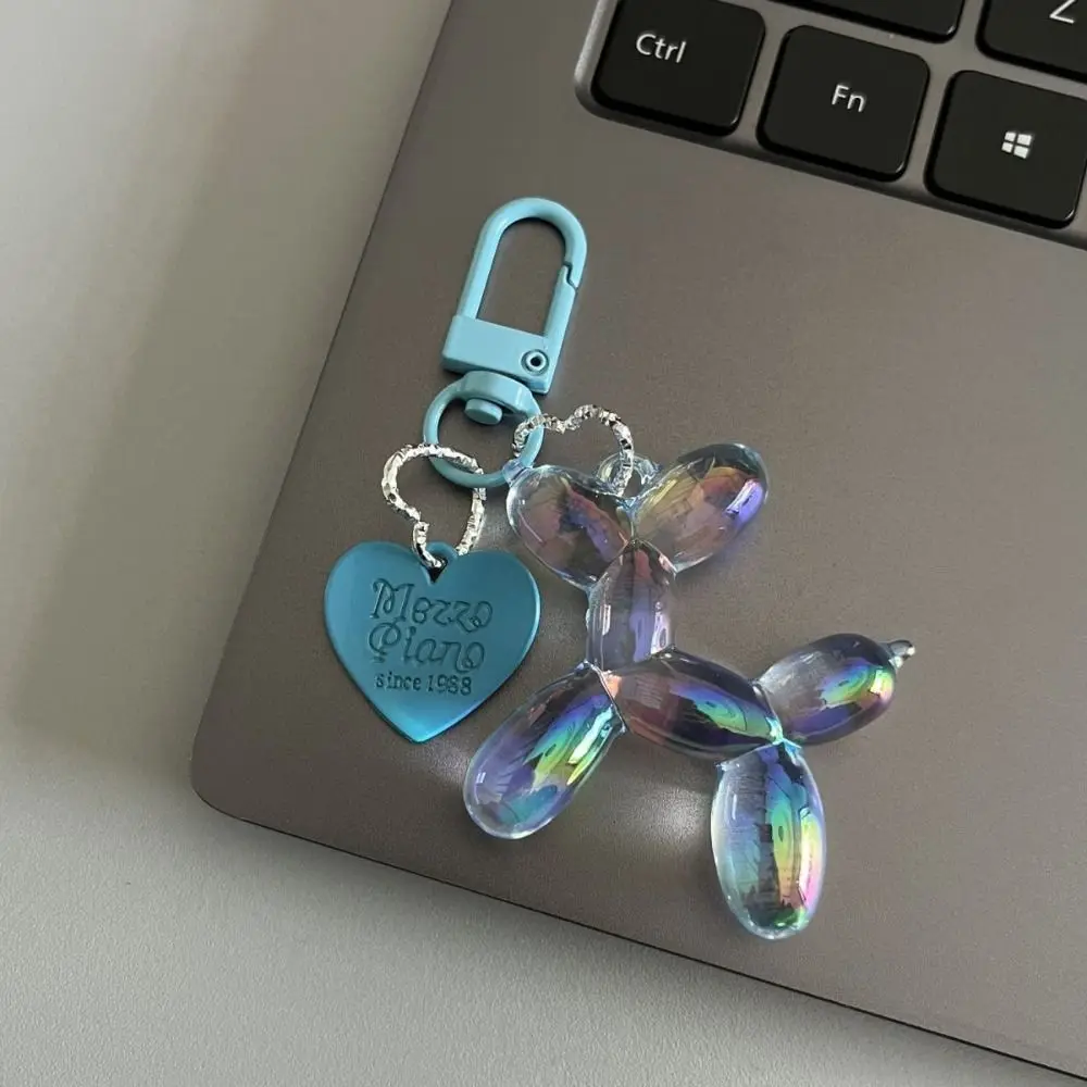 Sweet Dazzling Colors Jelly Balloon Puppy Keychain Dog Acrylic Cartoon Puppy Pendant Korean Style Love Pendant Decoration