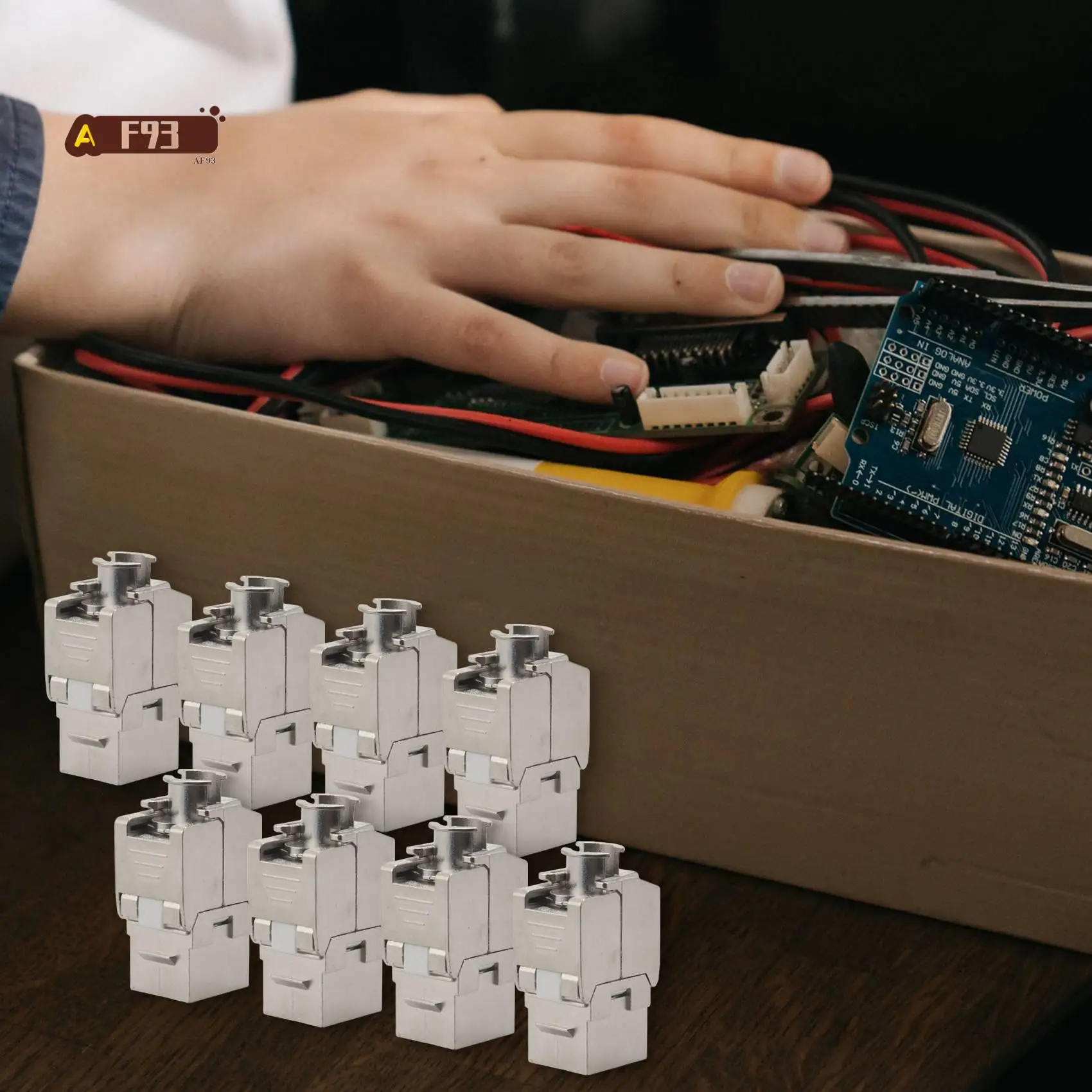 AF93-12 Pcs RJ45 Keystone Cat7 Cat6a Blindado FTP Liga de Zinco Módulo Rede Keystone Jack Conector Adaptador 10GB Rede