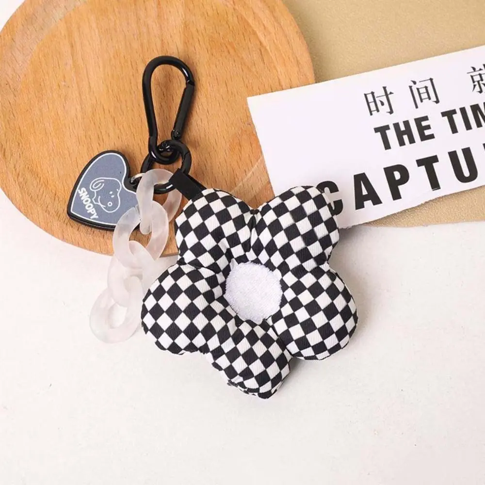 Plush Key Buckle Valentine Gifts Car Keychain Fabric Flower Keychain Backpack Charms Peach Heart Keyring Plant Shape Keyring