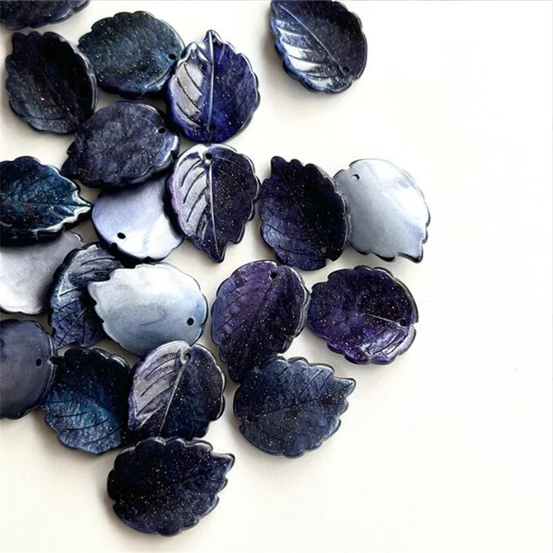 10Pcs/lot New Acetic Acid Blue Flower Petal Leaves Charm Connectors Diy Ornament Earrings Hair Jewelry Making Accessories