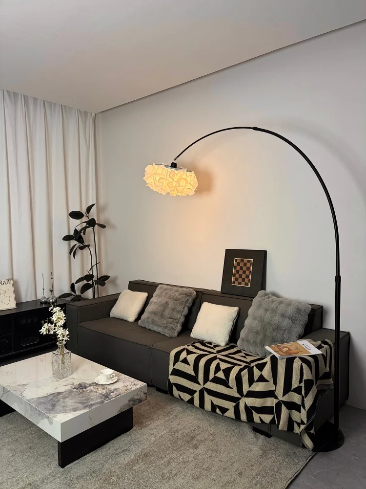 Living Room Led Floor Lamp Sofa Side Fishing Lamp Modern And Simple Bedroom Vertical Atmosphere Lamp Decoration Home Decoration