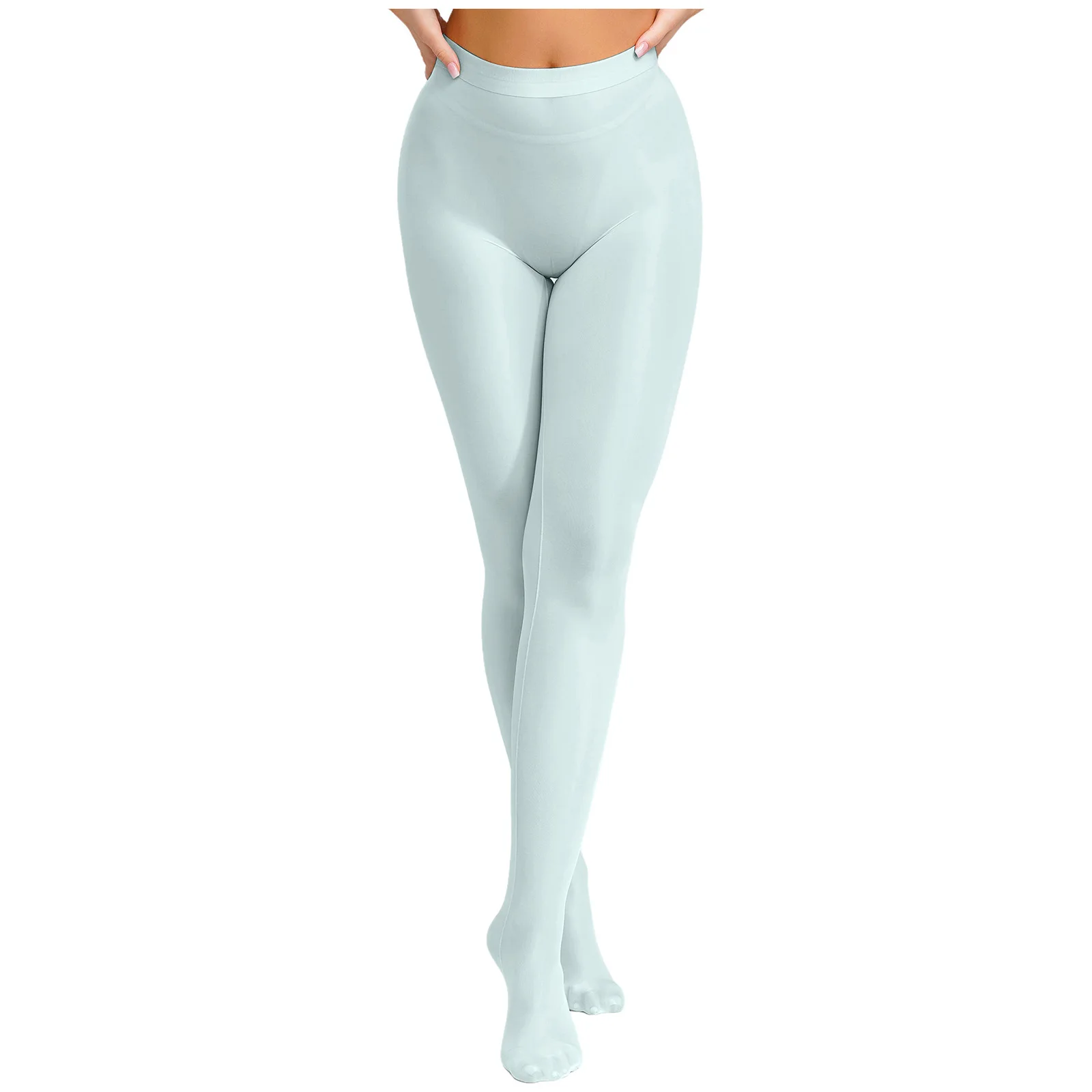 Womens Glossy Ultra-thin Stretchy Pantyhose Elastic Waist Seamless Sheer Stockings Footed Tights Tempting Solid Bodystockings
