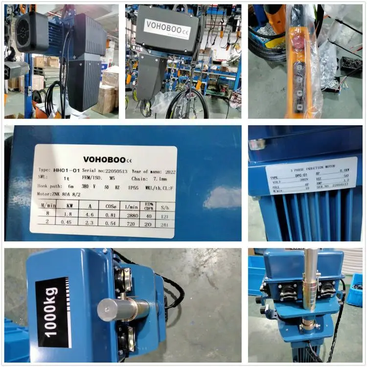 Customized European Standard Electric Chain Hoist High Quality Metal New For Traveling Retail Industries Wholesale Price