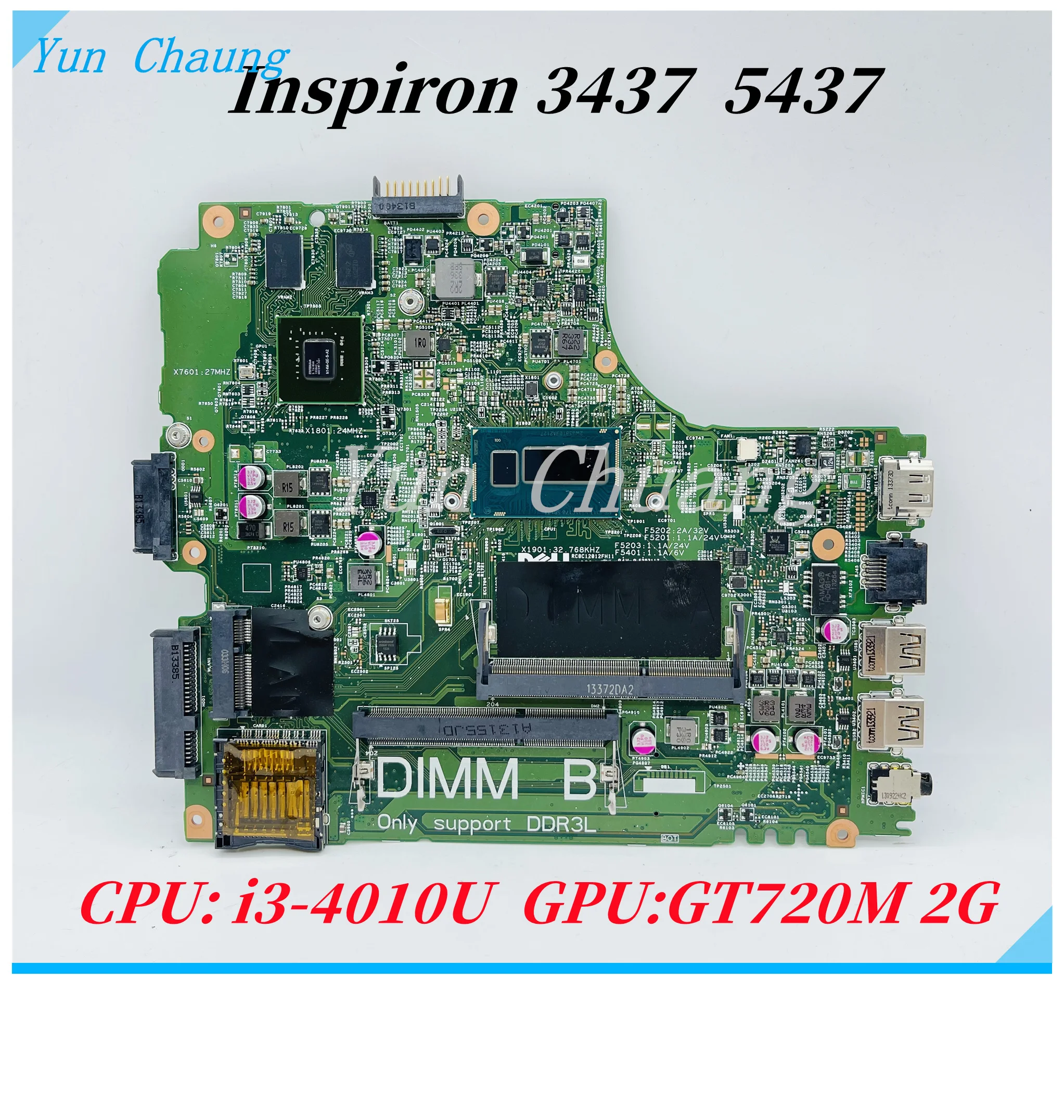 

CN-08RVFX 08RVFX для DELL Inspiron 3437 5437 материнская плата для ноутбука 12314-1 Материнская плата с процессором i3-4010U GT720M/740M 2G GPU DDR3L