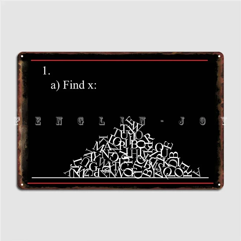Math Problem Metal Sign Cinema Garage Living Room Design Wall Decor Tin Sign Poster