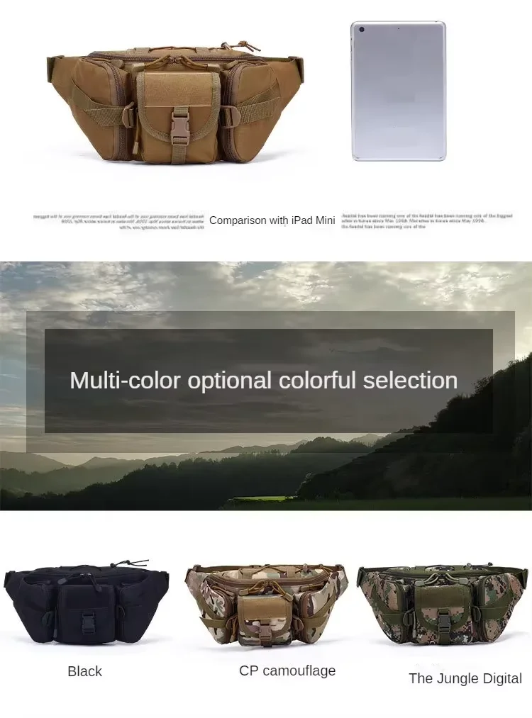 Taktische Gürteltasche für Herren, Nylon-Hüfttasche – Outdoor-Sport, Radfahren, Reisen, Wandern, Camping, Hüfttasche, kleine Gürteltasche – Detail 8