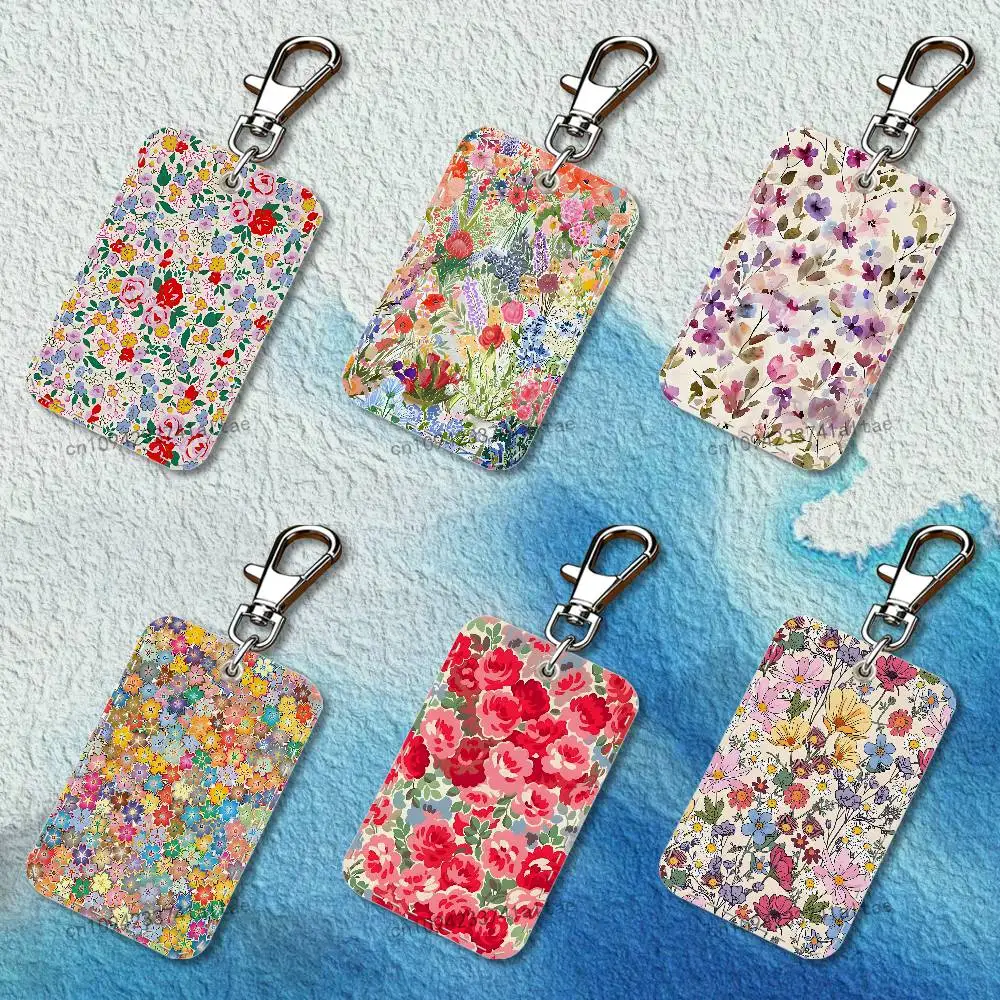 

B-Betsy Ann W-Wiltshire London Rectangle Card Case Keychain Access Card Bag Key Tag Ring Leather Card Holder Key Ring Access