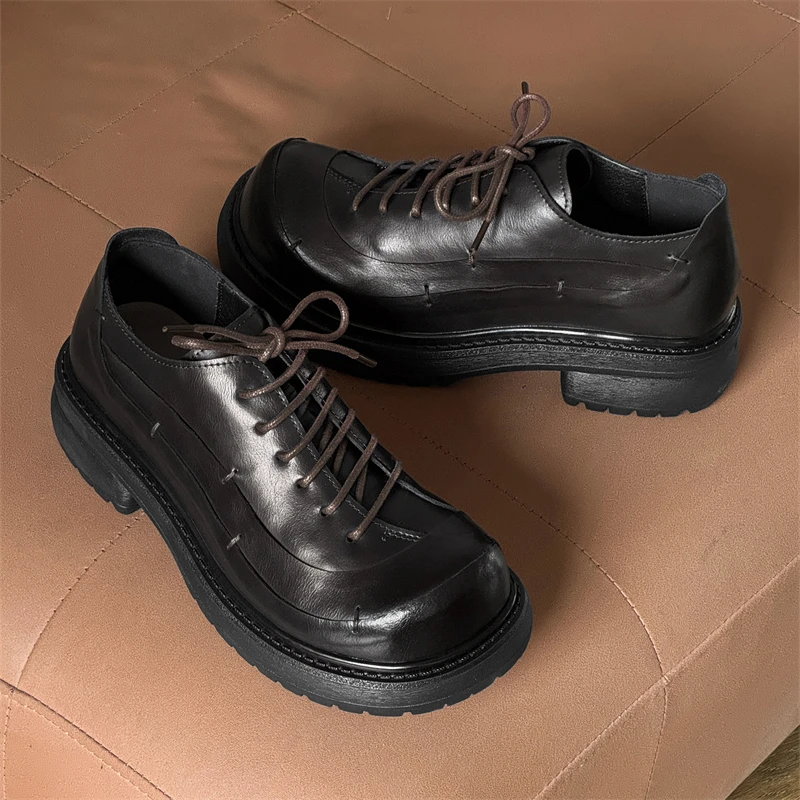 

Модные мужские лоферы с большой головкой oes Commuter Friendly Thi Bot Heightening Korean Sle Flat Leather oes