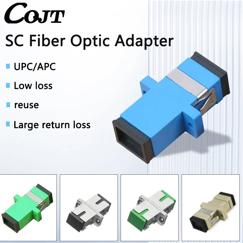 50pcs Metal Simplex Singlemode Sm Sc Apc Multimode Mm Fiber Coupler Sc Upc Connector  Metal Sc Fiber Optic Adapter