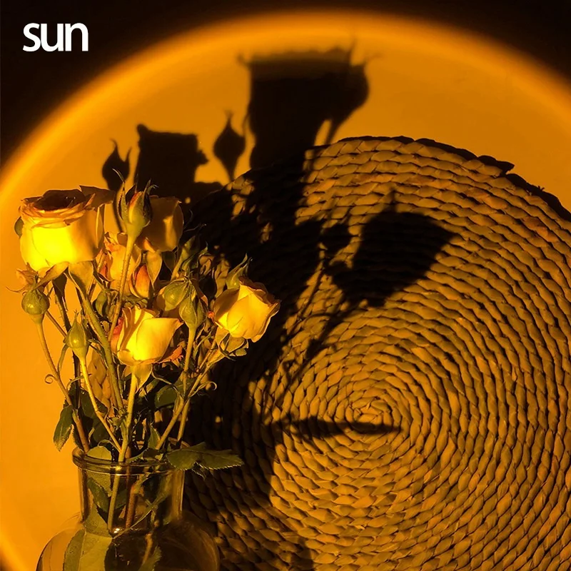 Projection Lamp LED Night Light Atmosphere Projector,USB Photography Lamps 180° For Bedroom Studio Decor