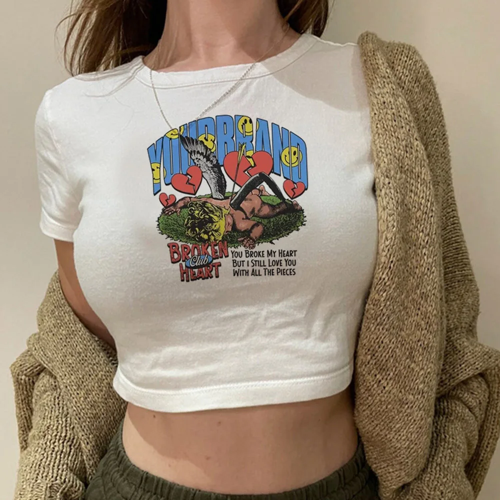 Angle Funny crop top cropped corset summer 2000s cute Aesthetic woman tees
