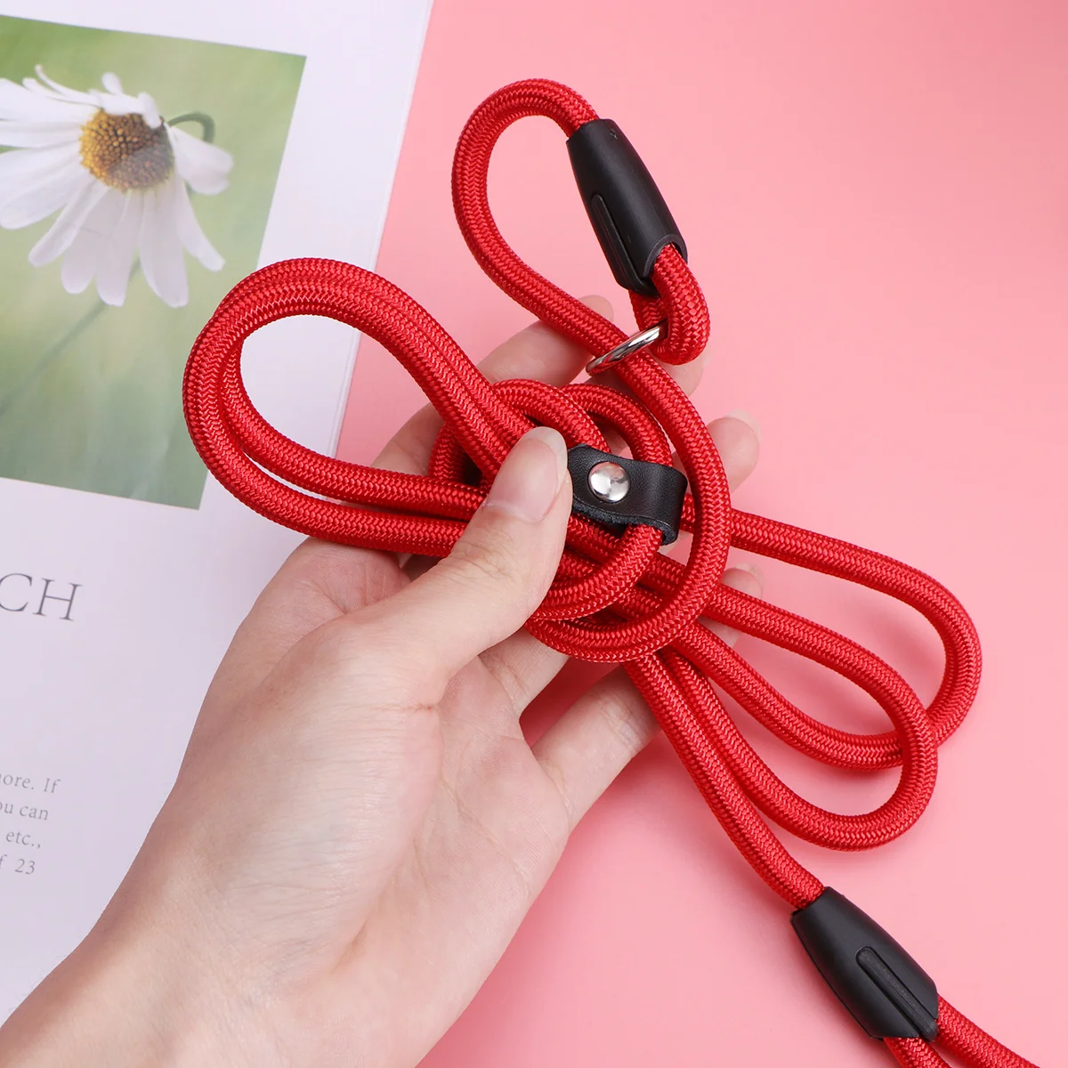 

Pet Dog Leash Nylon Red 06cm 140cm Adjustable Strong Training Lead Collar Traction for Walking Dogs Pet Dog Leash