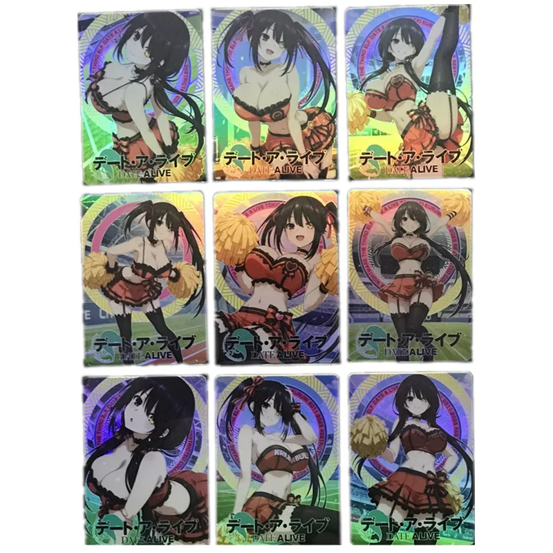 9 szt./zestaw Seksowne Karty DATE A LIVE Tokisaki Kurumi ACG Bogini Komiksy Erotyczne Karty Nagości 18+ Kolekcja Kart Anime Gra Zabawki Prezenty