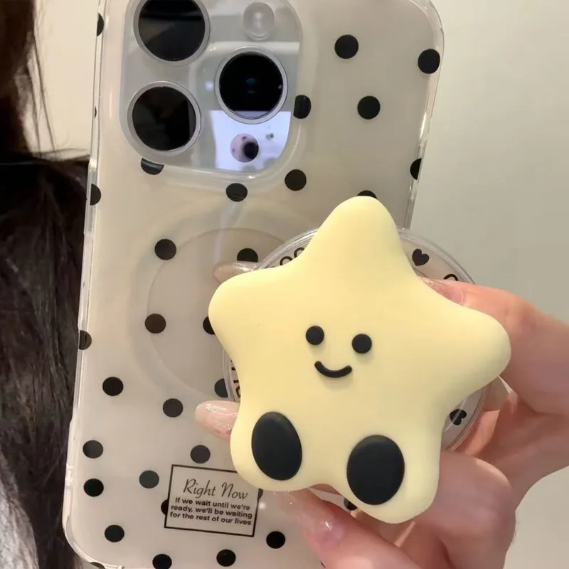 Korea Leuke 3d Ster Maan Voor Magsafe Magnetische Telefoon Griptok Stand Voor iPhone Universele Accessoires Telefoon Houder Ring Ondersteuning Grip