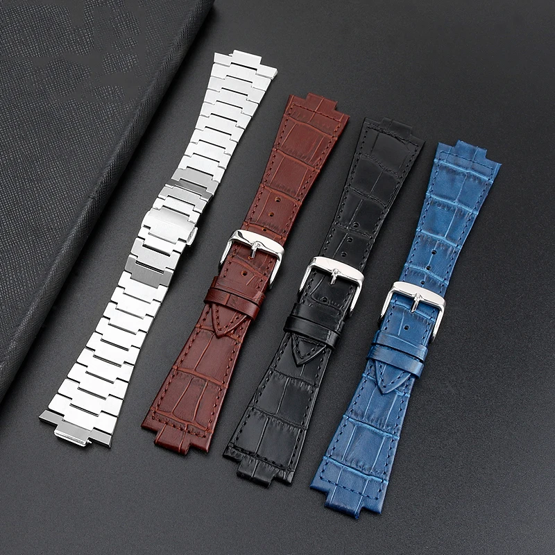 For Tissot PRX Series Genuine Leather Watchband with End Link Super Player T137.407 Steel Watch Strap Bracelet Brown Blue 12mm