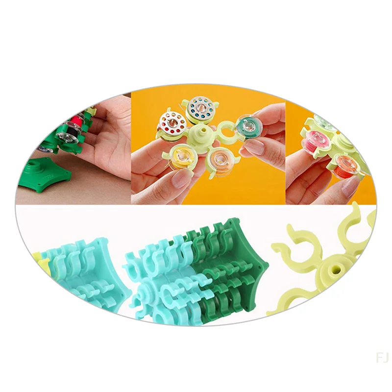 

[YU]Sewing Bobbins Tower Storage Stand for 30 Thread Spool Plastic Holder Clamps Organizer Sewing Machine DIY Embroidery Tool