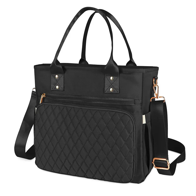 Fashionable Work Leakproof Tote Bags with Storage Pocket Insulated Lunch Bag for Outdoor Camping Women's Nylon Thermal Lunch Bag