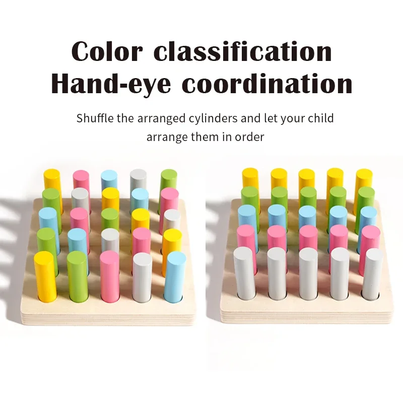 Planche colorée en bois pour l'éducation précoce des enfants, Coordination œil-main, formation des couleurs, jouets éducatifs cognitifs