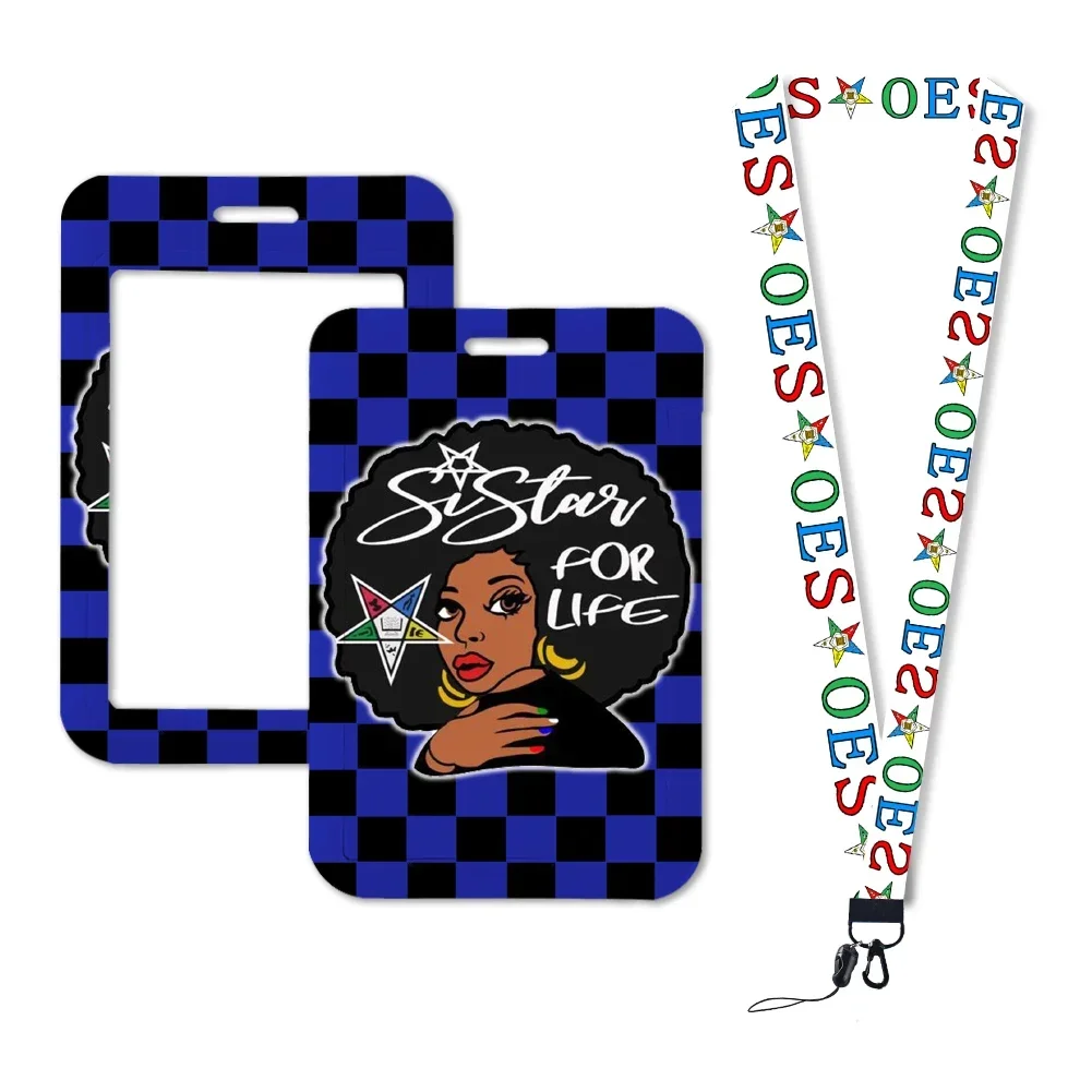 Promotional Product Eastern Star Design Personalized Mobilephone Lanyard Multi Sizes Women ID Card Holder Lanyards