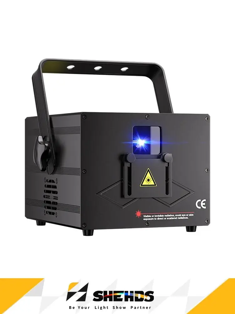 SHEHDS APP-Steuerung 3W RGB Animationslaser 20 Kpps 3D-Effekt TTL Farb-Bühnenlicht für Bar-Projektor Bühnenbeleuchtung DNX512