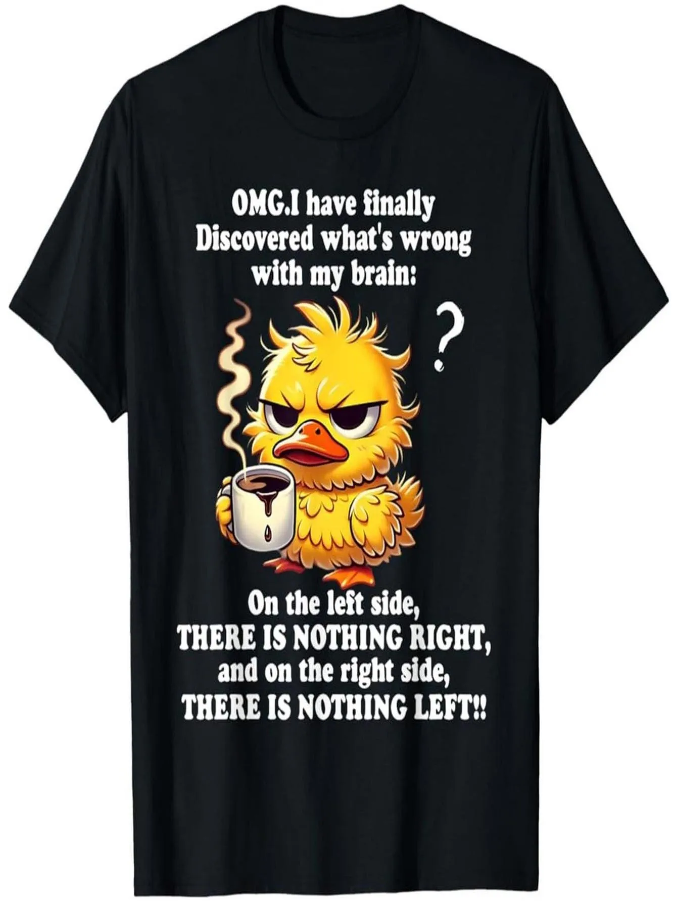 I've Discovered What's Wrong With My Brain Men Humorous Black T-Shirt Cotton O-neck short-sleeved Tee Oversized Tshirts Tops