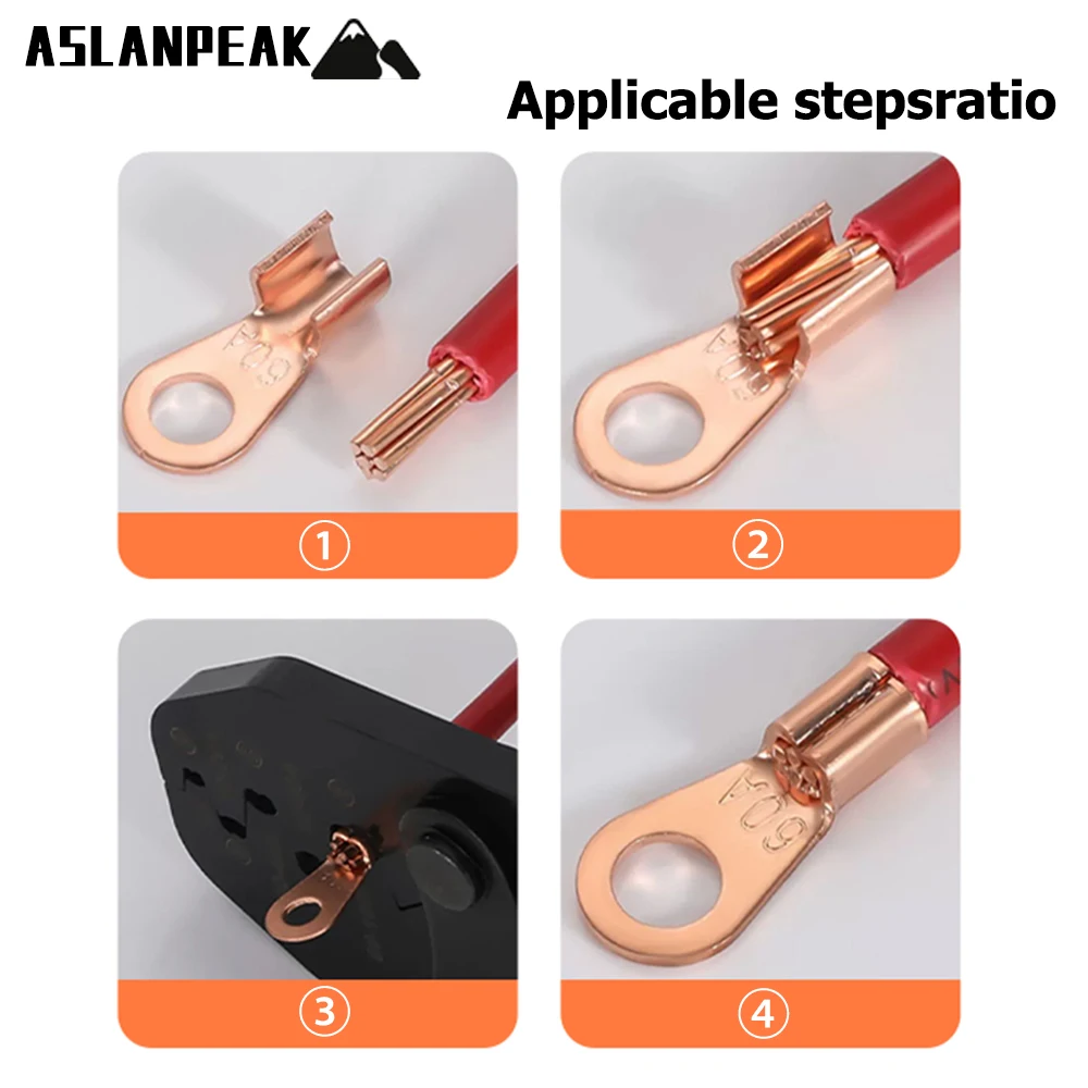 OT 70/80/120 قطعة/المجموعة النحاس محطة مفتوحة تجعيد حلقة موصل كابل سلك كهربائي محطة العروات النحاسية محطة موصلات عدة