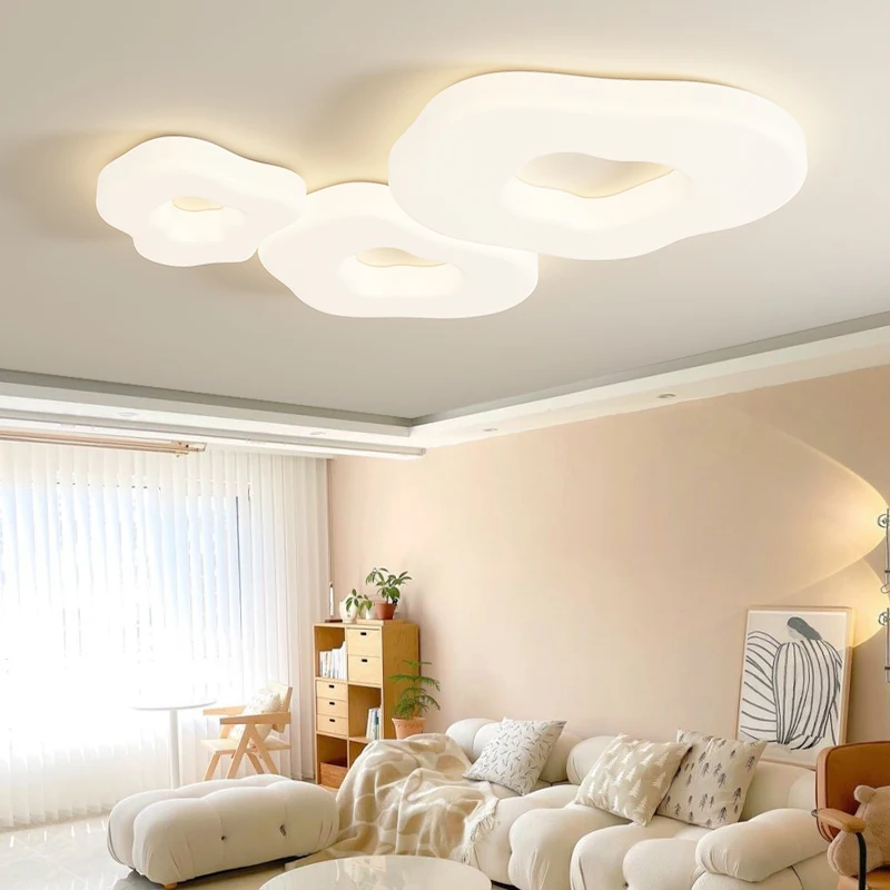 

Living Room Ceiling Lights Cream Style Creative Cookie Cloud Hall Led Chandeliers Modern Minimalist Children's Room Bedroom Lamp