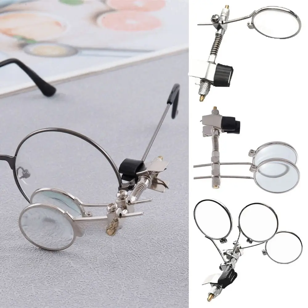 Hands-Free Jeweller's Eye Loupe 5/10/15X Clip-On Magnifying Glass Portable Rotatable Pocket Magnifier Delicate Work