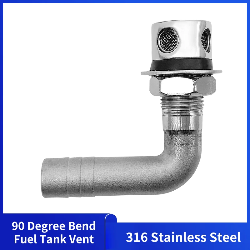 316 Stainless Steel Boat Fuel Vent Crooked Marine GradeFuel Gas Tank Vent Hardware Flush Mount