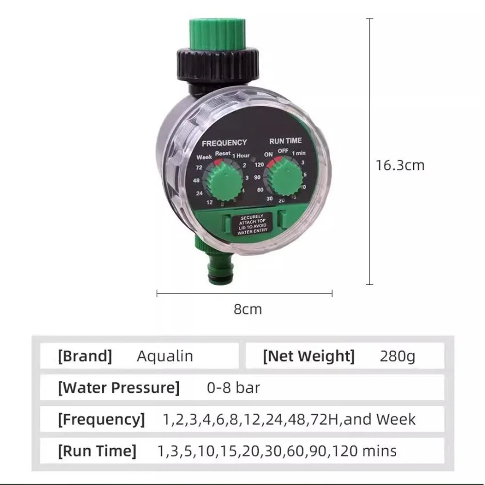 Home Garden Irrigation Timer Automatic Electronic Watering Controller System With Ball Valve Zero Water Pressure Working Timer