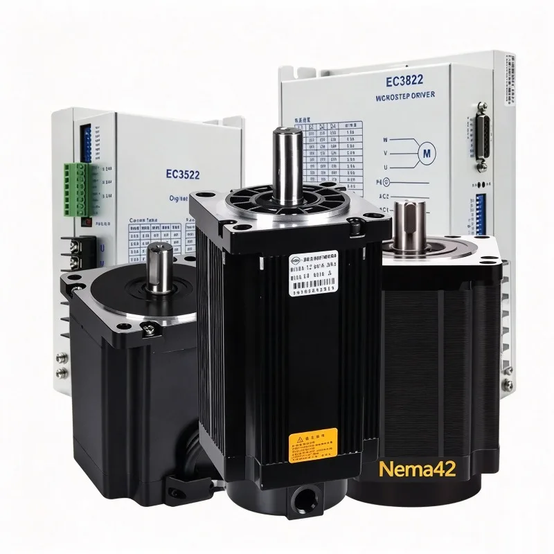 3 Phase Nema34 Nema42 Nema52 Stepper Motor 4.5/8.5/12/16/20/24/35/50Nm 14/19mm Shaft Motor AC80-240V EC3522 EC3822 Driver Kit