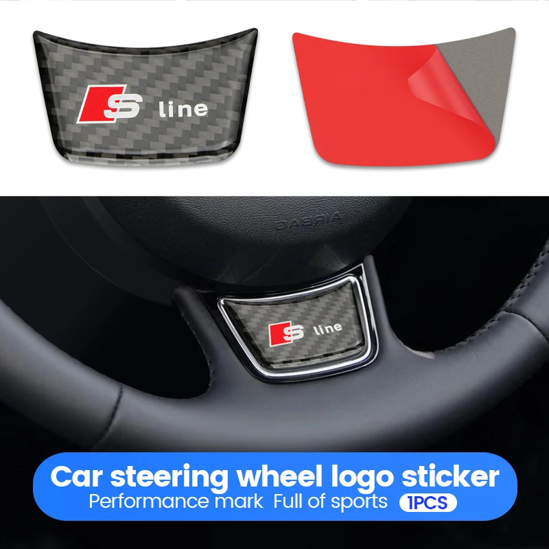 Car Aluminium Alloy Steering Wheel Sticker Emblem for Audi SLine RS Logo A3 A4 A5 A6 A7 A8 Q3 Q5 RS3 RS4 RS5 RS6 S3 S4 S5 Badge