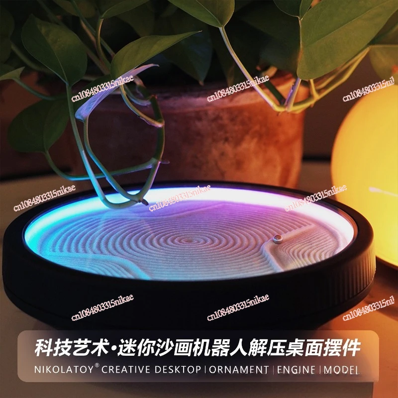 Mini Sand Art Robot - Stress-Relief Desktop Decoration