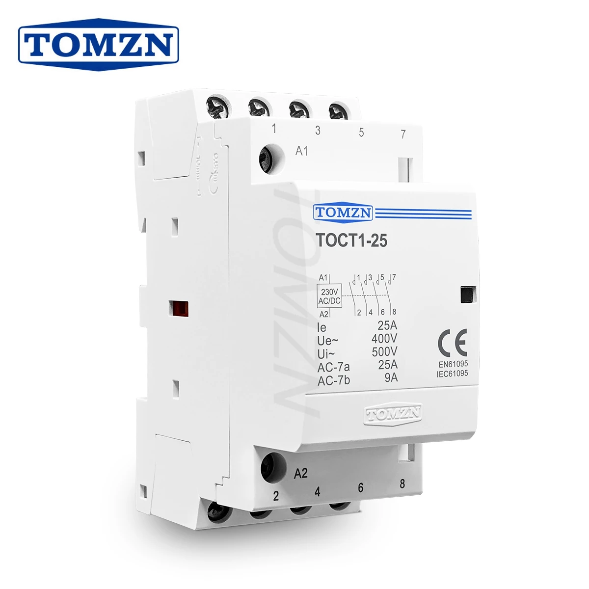 

TOMZN Contactor Control Circuit AC/DC 25A 4NC 4NO 2NO2NC 24V 110V 220V 50/60Hz Din Rail Modular Contactor Changeover Switch