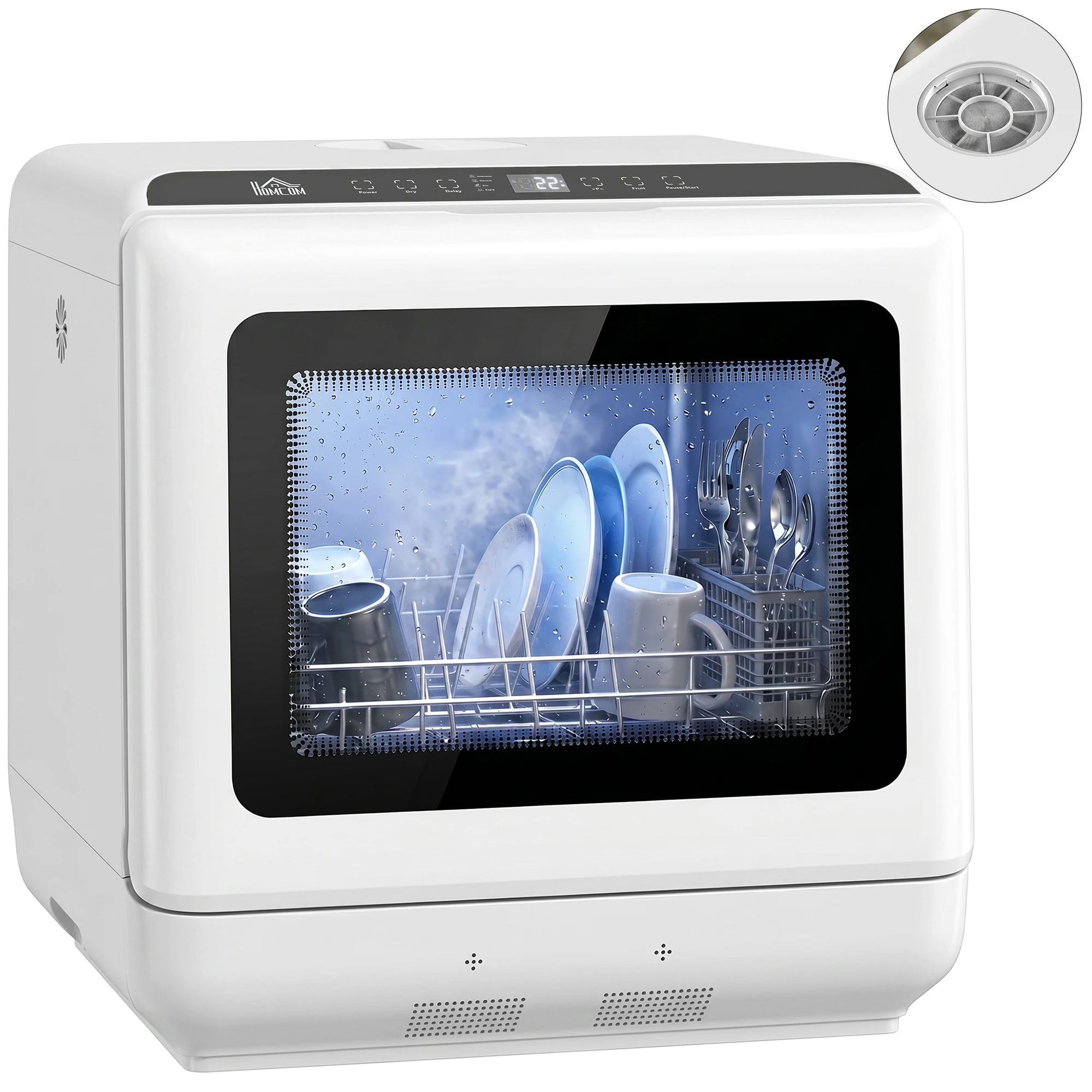 Countertop Dishwasher Mini Compact - 홈콤 휴대용 식기세척기, 6L 소형 미니